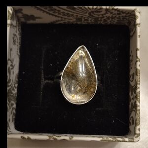 Handmade Gold And Brown Rutile Ring